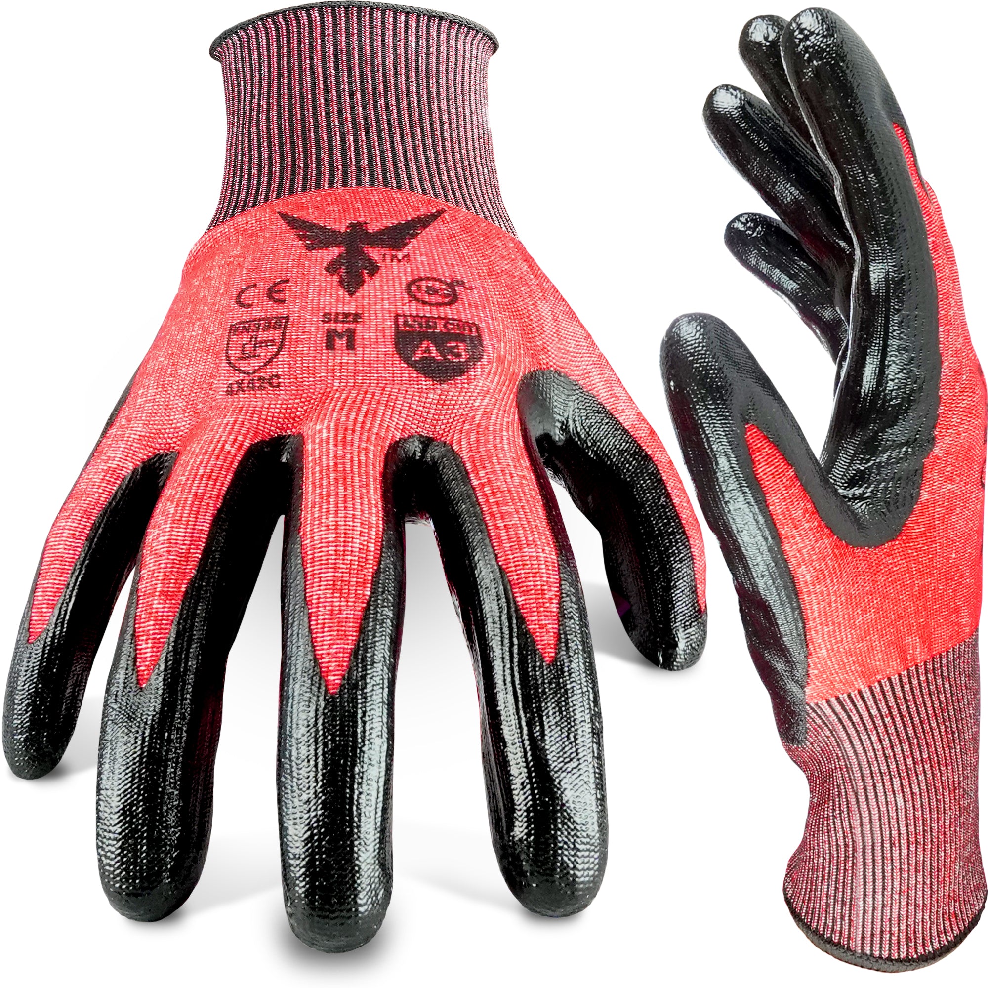 Mens Cut Series Cut Resistant GRX Work Gloves Durable Dipped Coated Palm  Red New